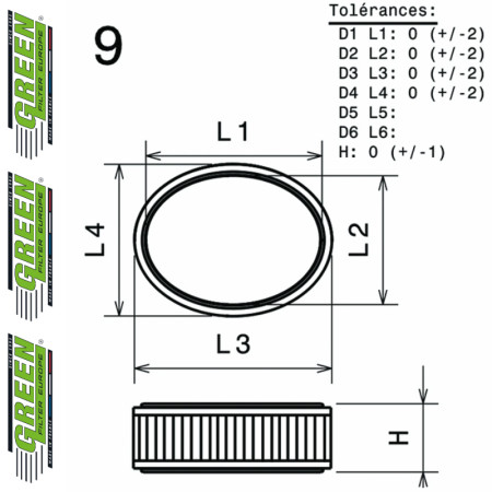 Filtre à air sport GREEN FILTER pour LAND ROVER RANGE ROVER I (CLASSIC)