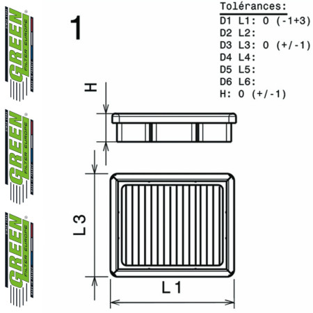 Filtre à air sport GREEN FILTER pour VOLKSWAGEN CADDY I (14)