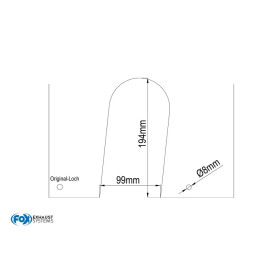 Gabarit de découpe pour embout d'échappement inox 1x90mm AUDI A2