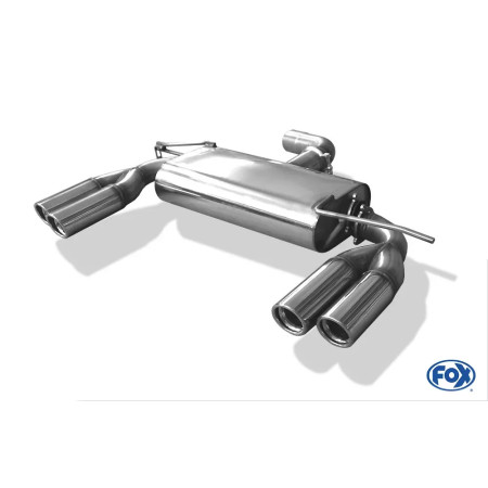 Silencieux arrière duplex sport 100% inox FOX EXHAUST SYSTEMS 2x76mm type 17 pour AUDI A3 TYPE 8P (3 portes)