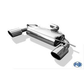 Silencieux arrière duplex sport 100% inox FOX EXHAUST SYSTEMS 1x129x106mm type 32 pour AUDI A3 TYPE 8P (3 portes)