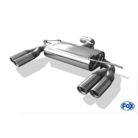 Silencieux arrière duplex sport 100% inox FOX EXHAUST SYSTEMS 2x76mm type 17 pour AUDI A3 TYPE 8P (3 portes)