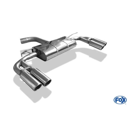 Silencieux arrière duplex sport 100% inox FOX EXHAUST SYSTEMS 2x80mm type 16 pour AUDI A3 TYPE 8V (non S-Line)