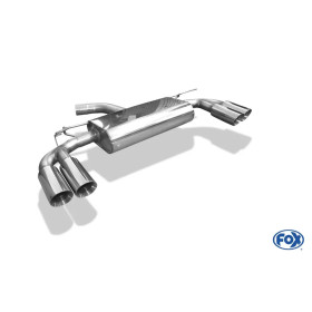 Silencieux arrière duplex sport 100% inox FOX EXHAUST SYSTEMS 2x80mm type 25 pour AUDI A3 TYPE 8V (non S-Line)