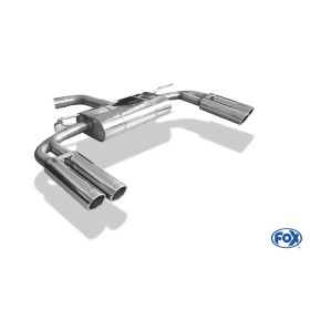 Silencieux arrière duplex sport 100% inox FOX EXHAUST SYSTEMS 2x90mm type 16 pour AUDI A3 SPORTBACK TYPE 8V