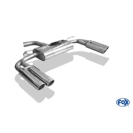 Silencieux arrière duplex sport 100% inox FOX EXHAUST SYSTEMS 2x90mm type 16 pour AUDI A3 SPORTBACK TYPE 8V