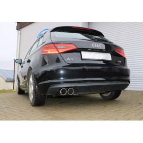 Silencieux arrière sport 100% inox FOX EXHAUST SYSTEMS 2x90mm type 16 pour AUDI A3 SPORTBACK TYPE 8V