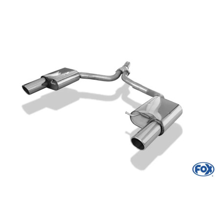 Silencieux arrière duplex sport 100% inox FOX EXHAUST SYSTEMS 1x100mm type 16 pour AUDI A4 QUATTRO TYPE B9