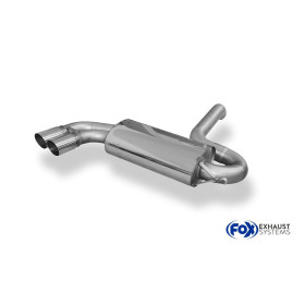 Silencieux arrière (Ø76mm) sport 100% inox 2x76mm type 14 FOX EXHAUST SYSTEMS pour AUDI URQUATTRO