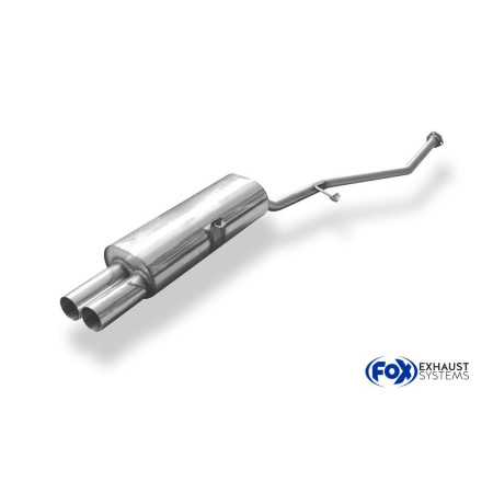 Silencieux arrière sport 100% inox 2x76mm type 10 FOX EXHAUST SYSTEMS pour BMW 316i/318i TYPE E30 (-09/1987)