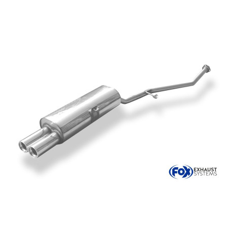 Silencieux arrière sport 100% inox 2x76mm type 13 FOX EXHAUST SYSTEMS pour BMW 316i/318i TYPE E30 (-09/1987)