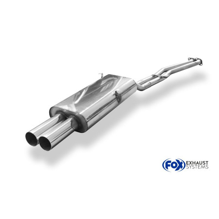 Silencieux arrière sport 100% inox 2x76mm type 10 FOX EXHAUST SYSTEMS pour BMW 320i/325i TYPE E30 (-09/1987)